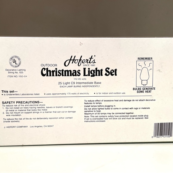 Vintage Hofert’s 25 Outdoor Christmas Light Set (Blue) - Picture 4 of 12